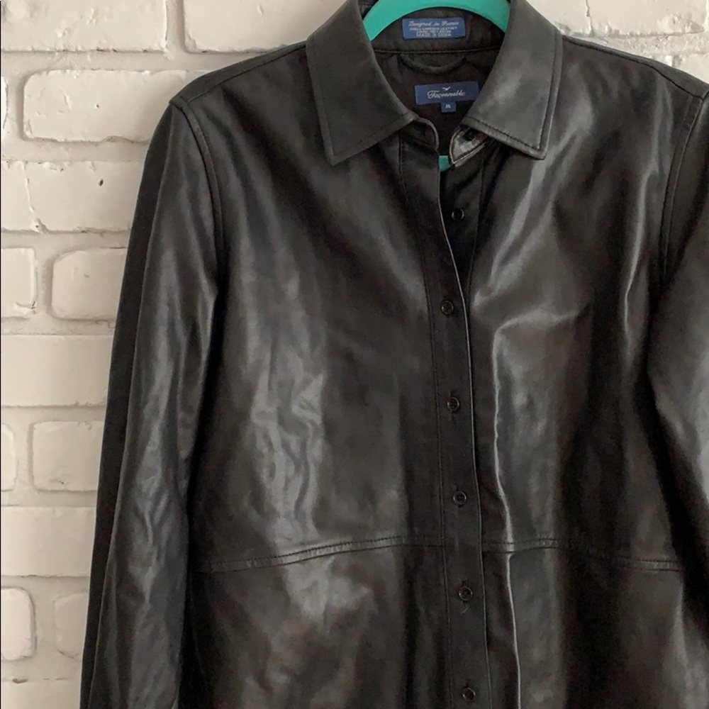 Falconnable leather tailored shirt